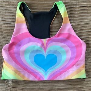 Terez Multicolor Heart Sports Bra